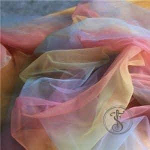 Tie Dyed Polyester Tulle Fabric