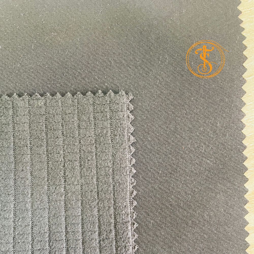 Check Fleece Softshell fabric