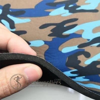 Camo Print on Neoprene Fabric