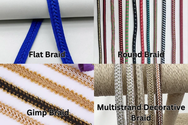 Core types of braided trim