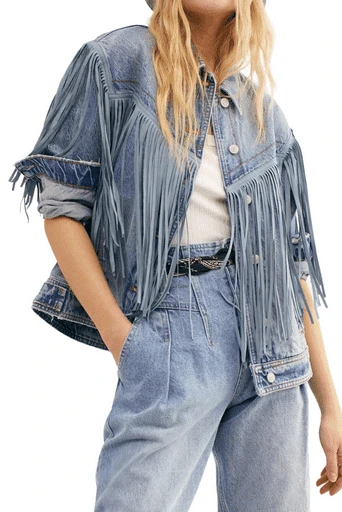 Fringe Denim Jacket̢̮â¬Å¡ÃâÃ