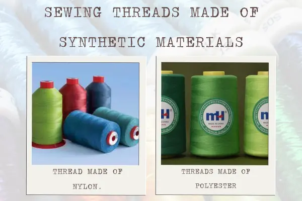 Sewing threads made of synthetic materials