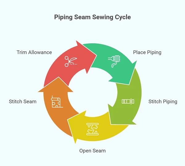Step-by-Step: How to Sew Piping into a Seam