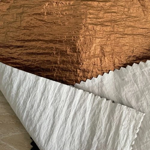 Golden 100% Nylon Taffeta Foil Print Fabric