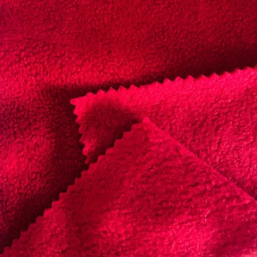 Red Polar Fleece Fabric both side Brush