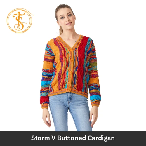 Mid-Weight V-Neck Buttoned Cardigan