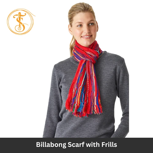 Mid-Weight Knit Scarf with Frills