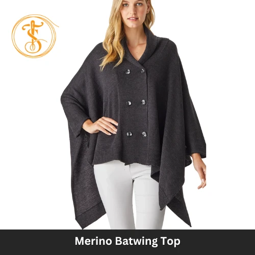 Women's Merino Wool Batwing Sleeve Top