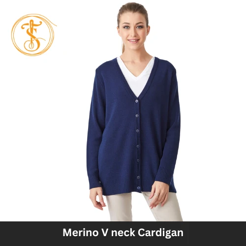 Classic V-Neck Wool Cardigan