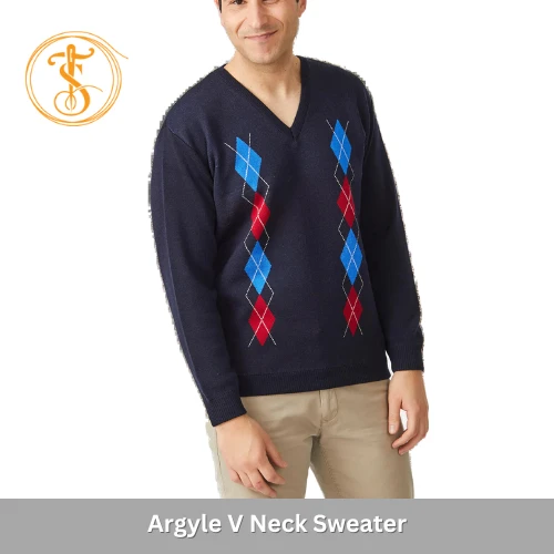 Classic Argyle V-Neck Sweater