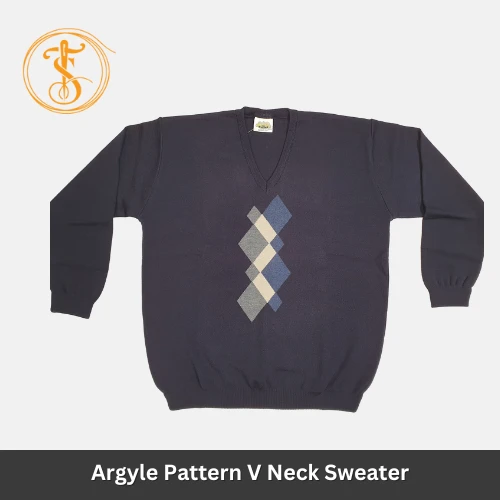 Classic Argyle V-Neck Sweater